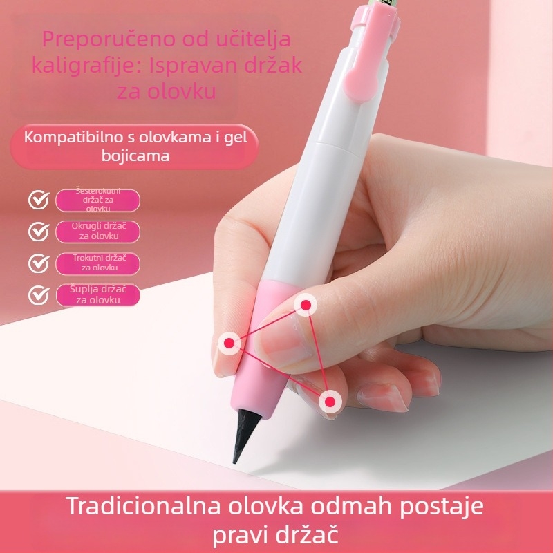 Držač olovke za početnike — korektor držanja olovke, plastika, 1 kom, za učenike osnovnih škola