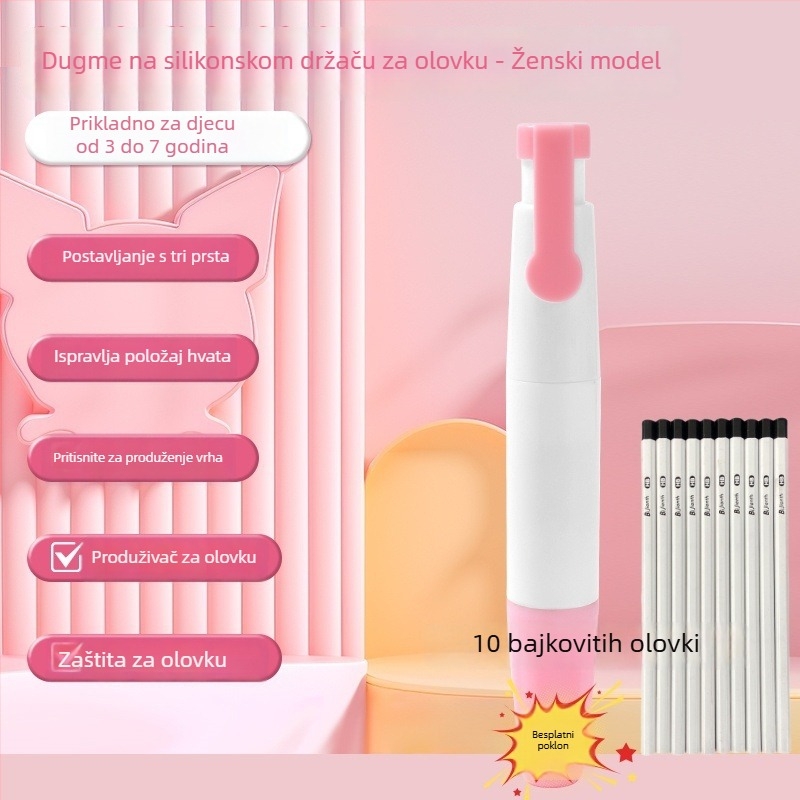 Držač olovke za početnike — korektor držanja olovke, plastika, 1 kom, za učenike osnovnih škola