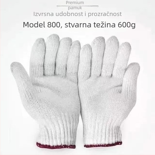Rukavice za zaštitu na radu, prozračne pamukane gaze, otporne na habanje, otporne na visoke temperature, otporne na rezanje, protuklizne