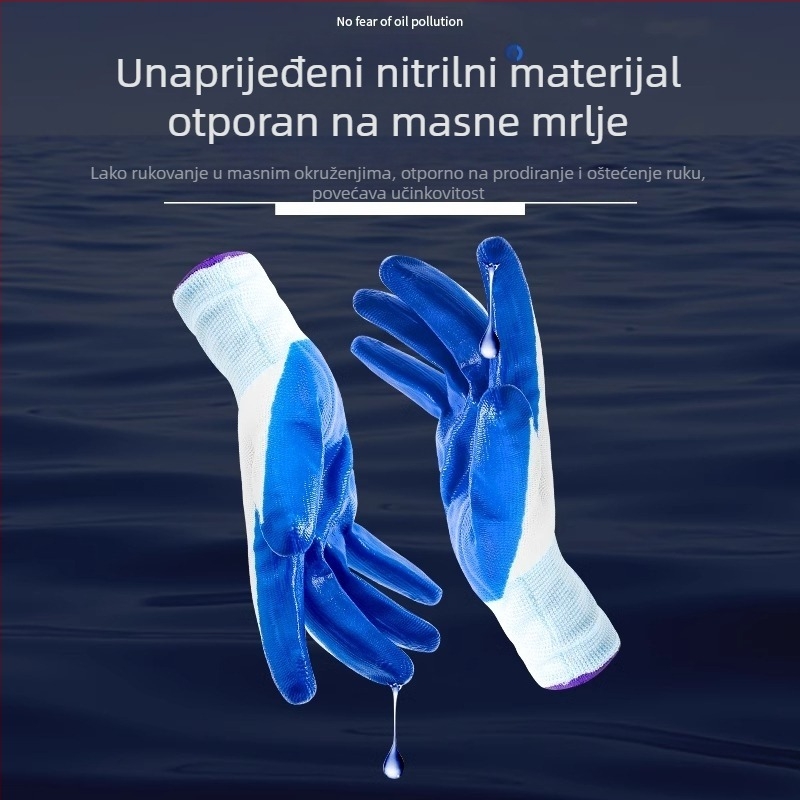 Shouli Rukavice za zaštitu na radu – nitrilni lateks, protuklizne, otporne na habanje, industrijska zaštita, univerzalna uporaba