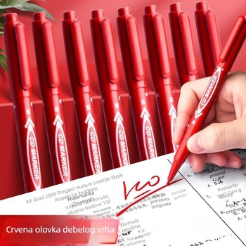 30 crvenih gel pera za učitelje s debelim vrhom, perom s kapom za potpisivanje, za ispravljanje zadataka i ispite
