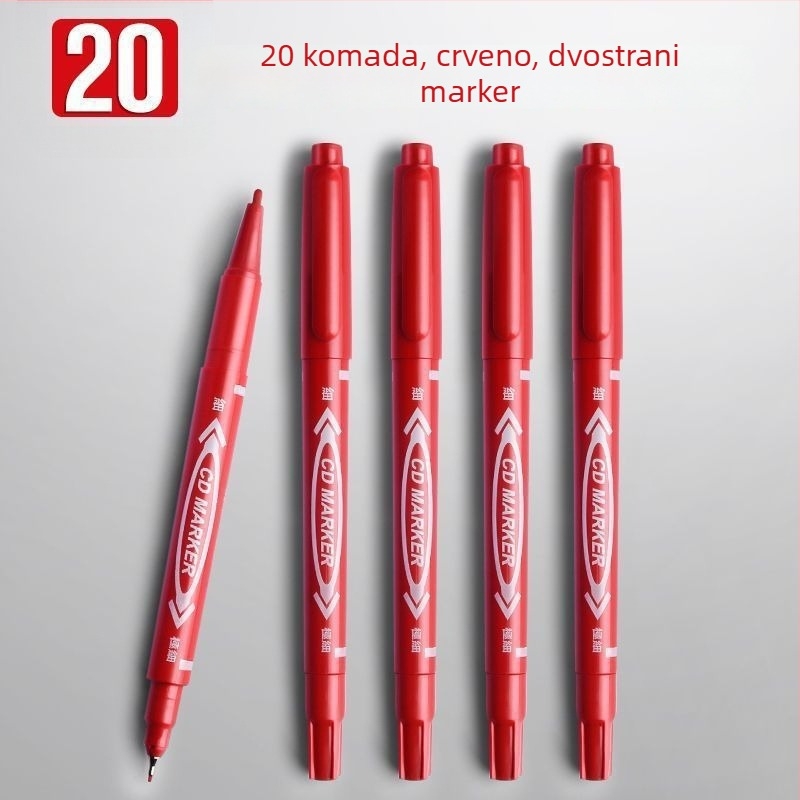 30 crvenih gel pera za učitelje s debelim vrhom, perom s kapom za potpisivanje, za ispravljanje zadataka i ispite