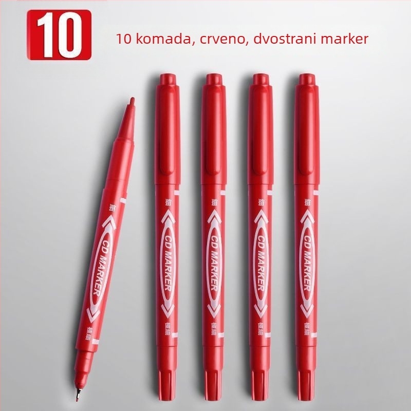 30 crvenih gel pera za učitelje s debelim vrhom, perom s kapom za potpisivanje, za ispravljanje zadataka i ispite