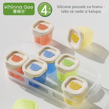Silikonska posuda za led za dječju hranu – skladištenje pireja, brzo zamrzavanje, jednostavno vađenje, moderan dizajn