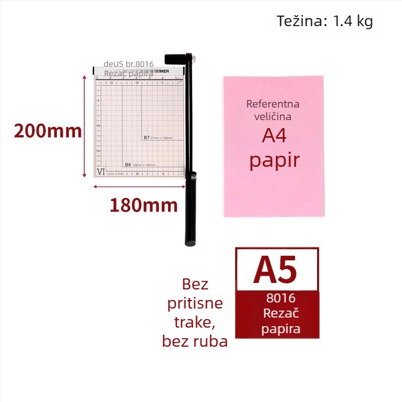 Deli 8014 metalni uredski rezač papira