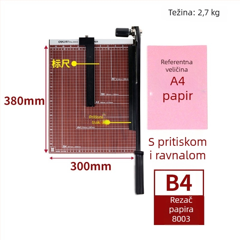 Deli 8014 metalni uredski rezač papira