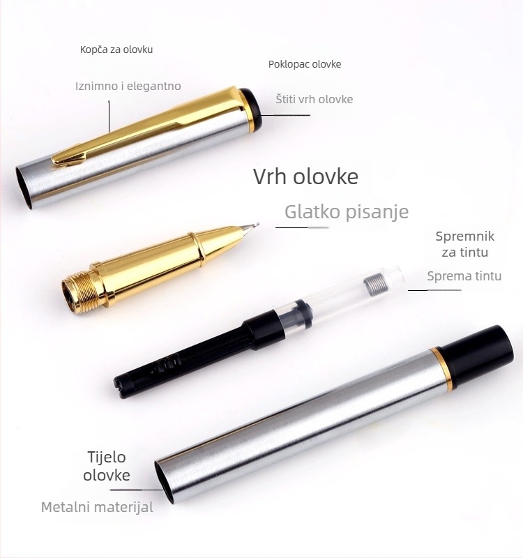 Nagnuto pero za kaligrafiju za odrasle i učenike, 0.38 mm ekstrafina vrh, zakrivljeni vrh 0.8 mm
