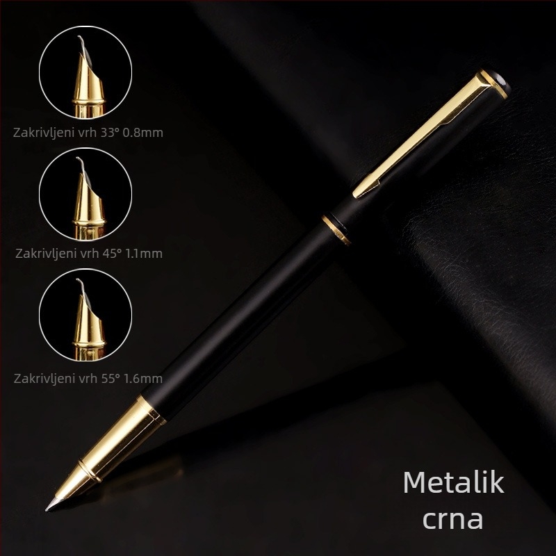 Nagnuto pero za kaligrafiju za odrasle i učenike, 0.38 mm ekstrafina vrh, zakrivljeni vrh 0.8 mm