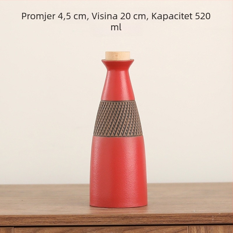 Keramička rustikalno-vintagna mala posuda za vino – s automatskim zatvaranjem, set boca za kućnu upotrebu