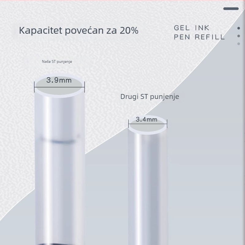 Long-standing patrona za klik pero 0,5 mm, kompatibilna s U9/U17/U20, plastična, u kutiji