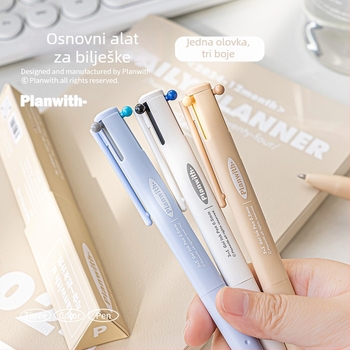 Trokutno gel pero s tri boje – brzo sušeće mastilo, plastično tijelo, Yu xian