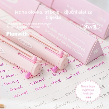 Trokutno gel pero s tri boje – brzo sušeće mastilo, plastično tijelo, Yu xian