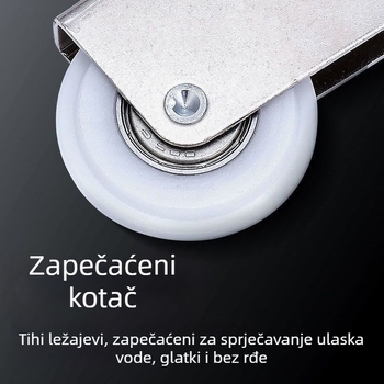Kuglica za klizna vrata ormara, titanij–zliatina, staklena vrata, konveksno-konveksni profil, Unique