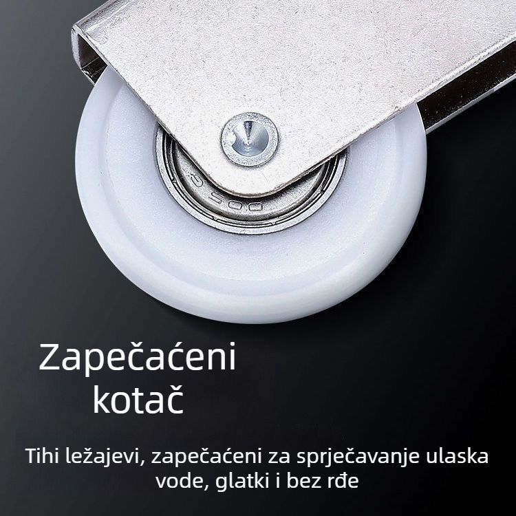 Kuglica za klizna vrata ormara, titanij–zliatina, staklena vrata, konveksno-konveksni profil, Unique