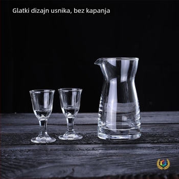7-dijelni set za vino: 6 čaša i pregradnik, staklo, retro stil, mogućnost personaliziranog logotipa