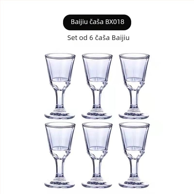 7-dijelni set za vino: 6 čaša i pregradnik, staklo, retro stil, mogućnost personaliziranog logotipa