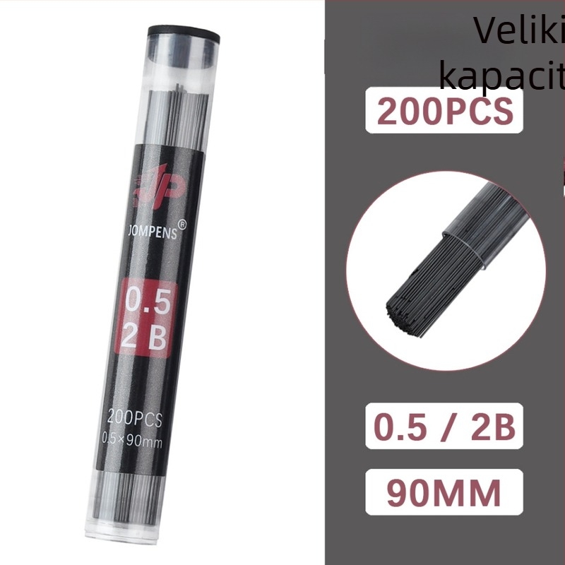 2B grafitni refil za automatski olovak, okrugla cijev, velika kapaciteta, model Q3108/Q3109, plastični