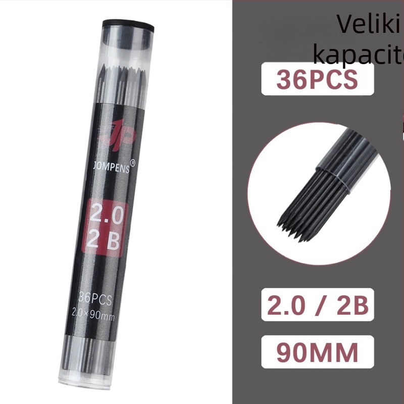 2B grafitni refil za automatski olovak, okrugla cijev, velika kapaciteta, model Q3108/Q3109, plastični