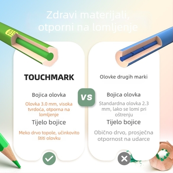 Vodootopljive kolor olovke za djecu – marka Touch Mark, drveno kućište, tip olovke: drvena olovka