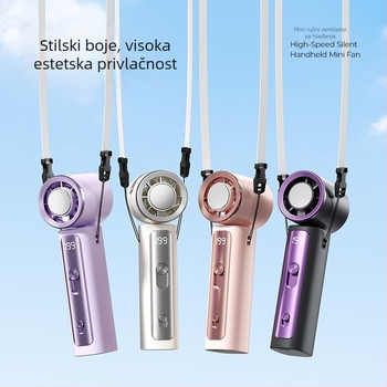 Mini ručni USB ventilator s hlađenjem ledom, brushless motor, ugrađena baterija 2000–4000 mAh, USB napajanje, buka ispod 36 dB