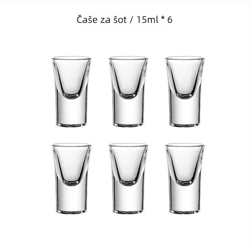 Jingnoya Set za doziranje likera – staklene čaše za vino, 6–10 komada, jednostavan stil, ispisano logo