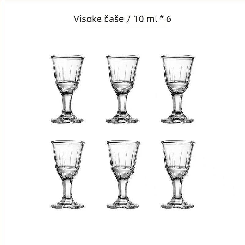 Jingnoya Set za doziranje likera – staklene čaše za vino, 6–10 komada, jednostavan stil, ispisano logo