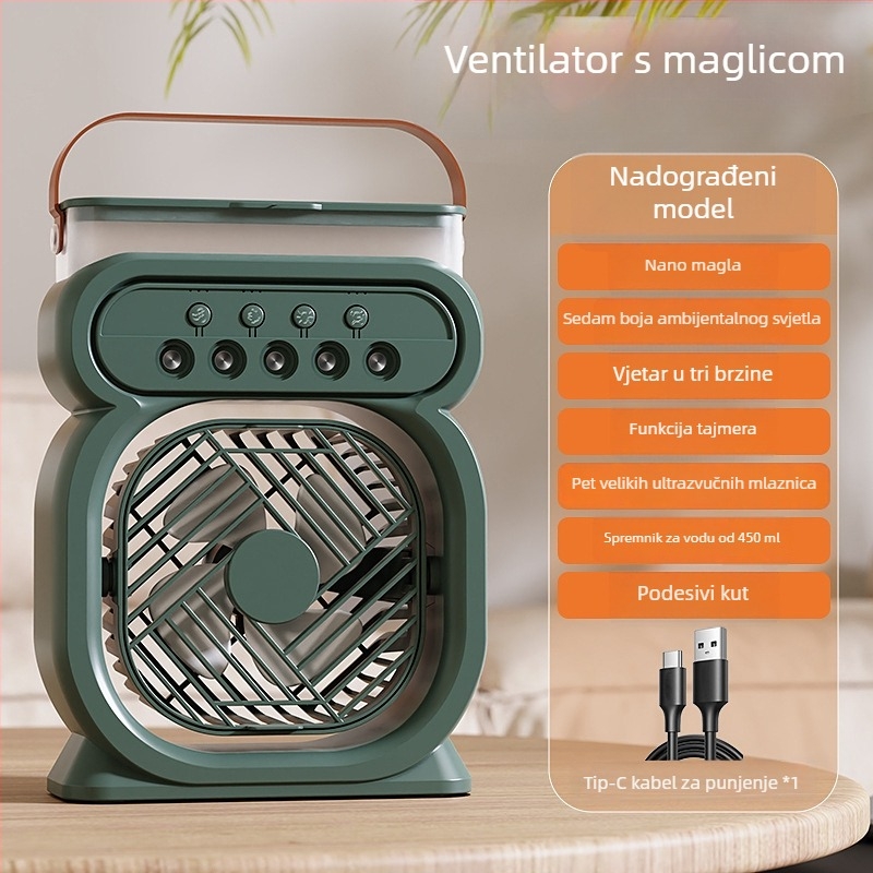 Mali USB stolni ventilator s raspršivačem za ovlaživanje