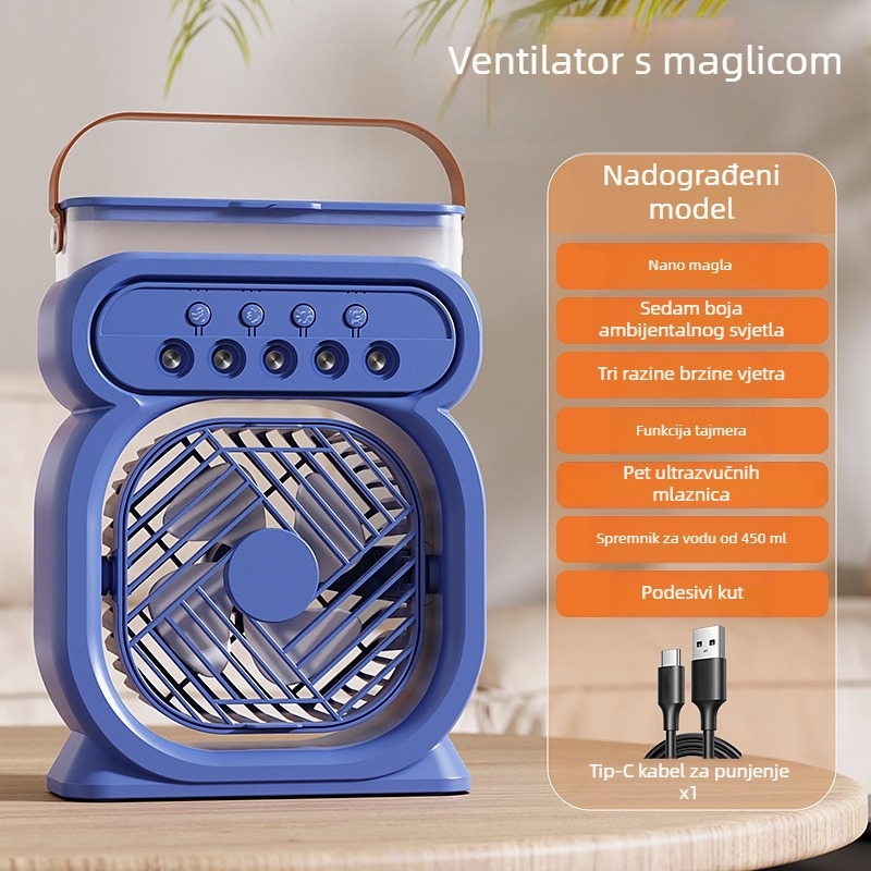 Mali USB stolni ventilator s raspršivačem za ovlaživanje