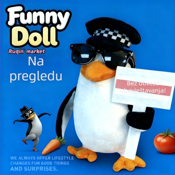 Pingvin pliš igračka - Apstraktni dizajn, Visokokvalitetni pliš, Punilo PP pamuk, Pogodno za uzrast 7–14, Unisex