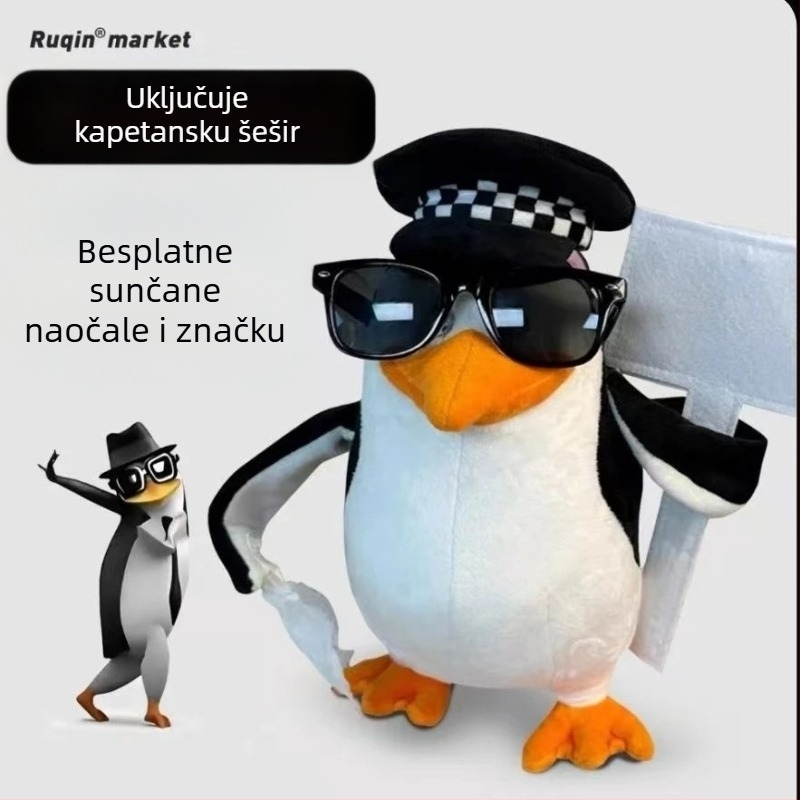 Pingvin pliš igračka - Apstraktni dizajn, Visokokvalitetni pliš, Punilo PP pamuk, Pogodno za uzrast 7–14, Unisex