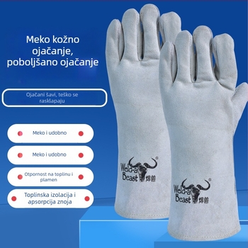 Zavarivačke rukavice od teleće kože s izolacijom topline i zaštitom pri zavarivanju