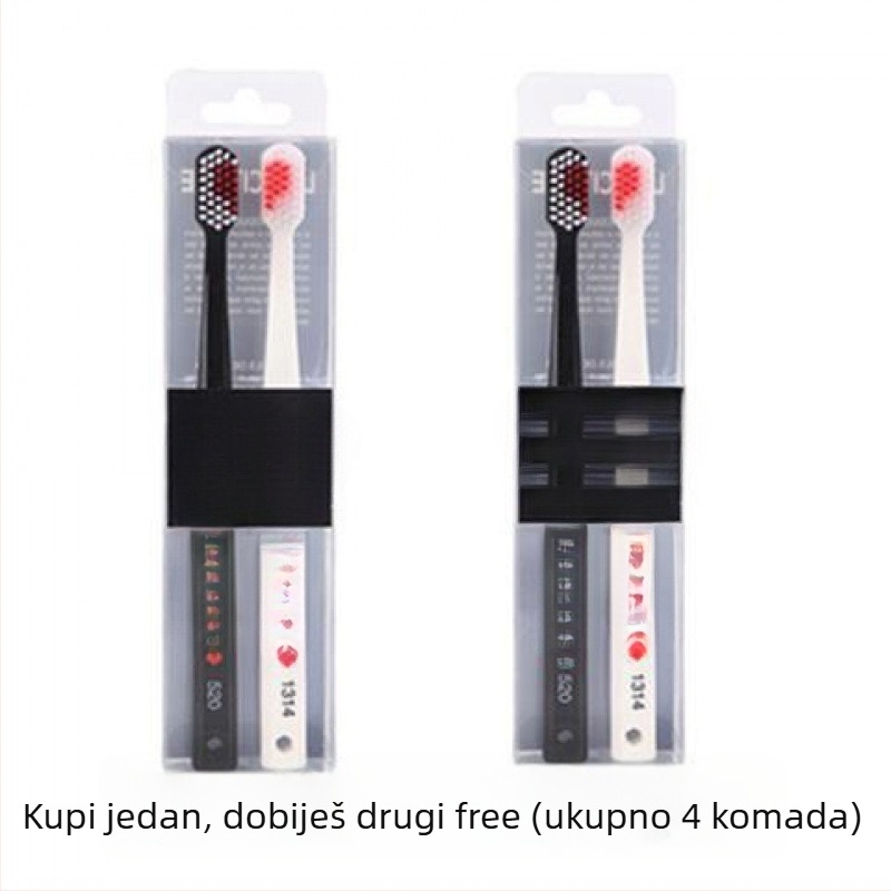 Električna četkica za zube za parove, s mekim vlaknima u obliku srca i malim glavama