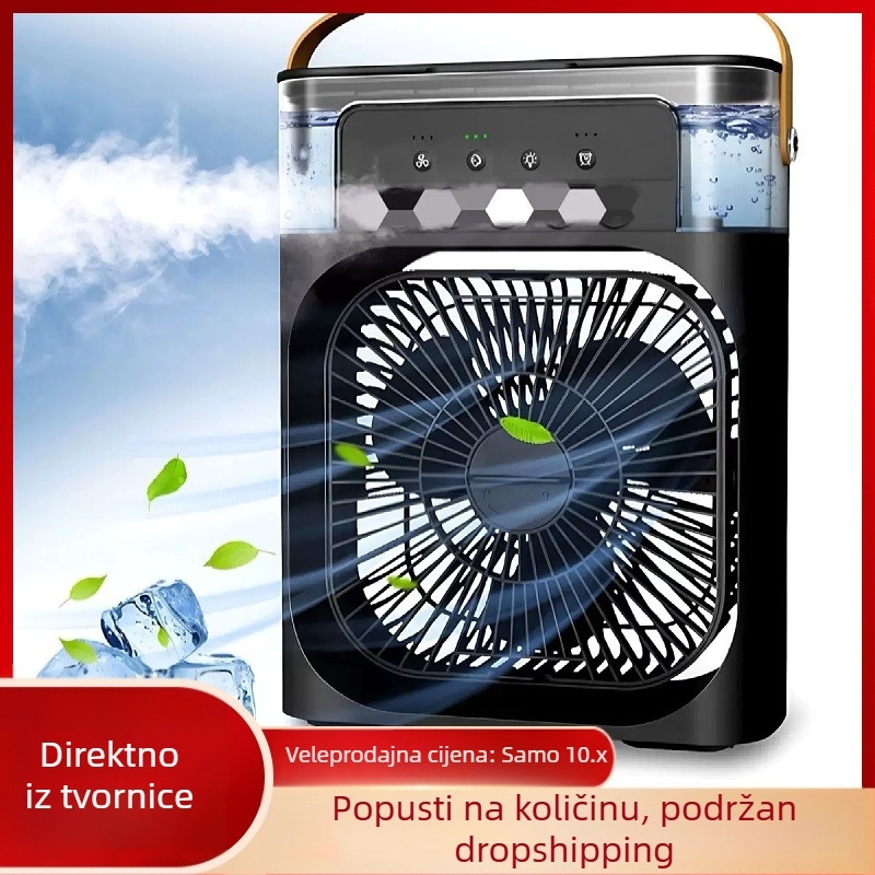 Spray ventilator USB-pogona, 3 lopatice, noćno svjetlo i tajmer