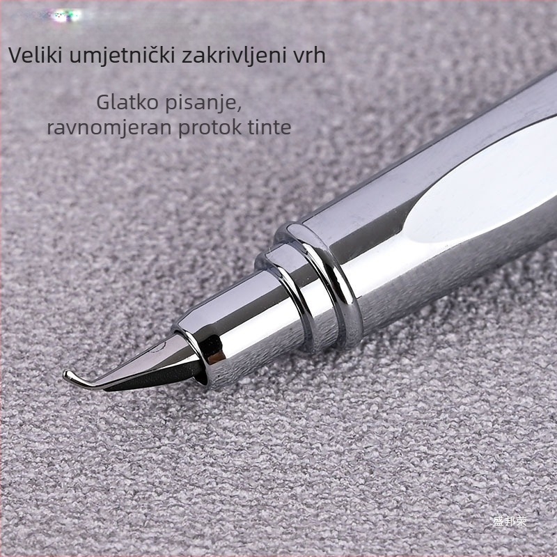 Mini metalno nalivpero s savijenim vrhom, model 9362, za učenike II. i III. razreda te za odrasle za poslovno pisanje i kaligrafiju