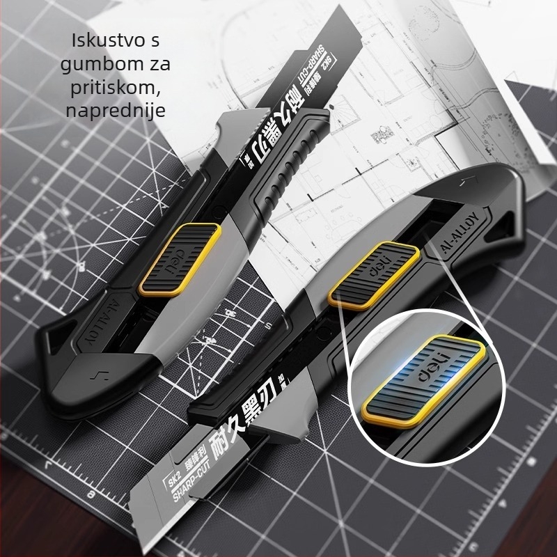 Deli DL018 nož za umjetnost od legirane čelika, oštrica 0,5×18×100 mm, težina 70 g