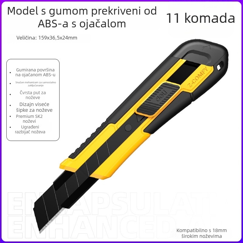 Deli DL018 nož za umjetnost od legirane čelika, oštrica 0,5×18×100 mm, težina 70 g