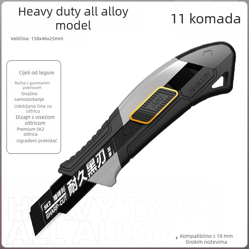 Deli DL018 nož za umjetnost od legirane čelika, oštrica 0,5×18×100 mm, težina 70 g
