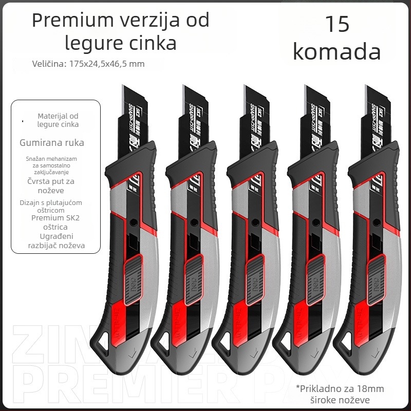 Deli DL018 nož za umjetnost od legirane čelika, oštrica 0,5×18×100 mm, težina 70 g