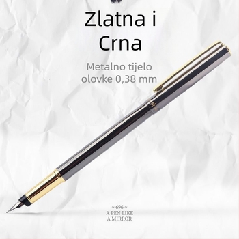 Metalno kaligrafsko pero s retro dizajnom, zamjenjiva vrećica tinte, fin vrh iridij-zlatni