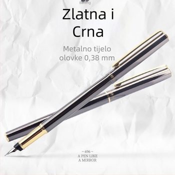 Metalno kaligrafsko pero s retro dizajnom, zamjenjiva vrećica tinte, fin vrh iridij-zlatni