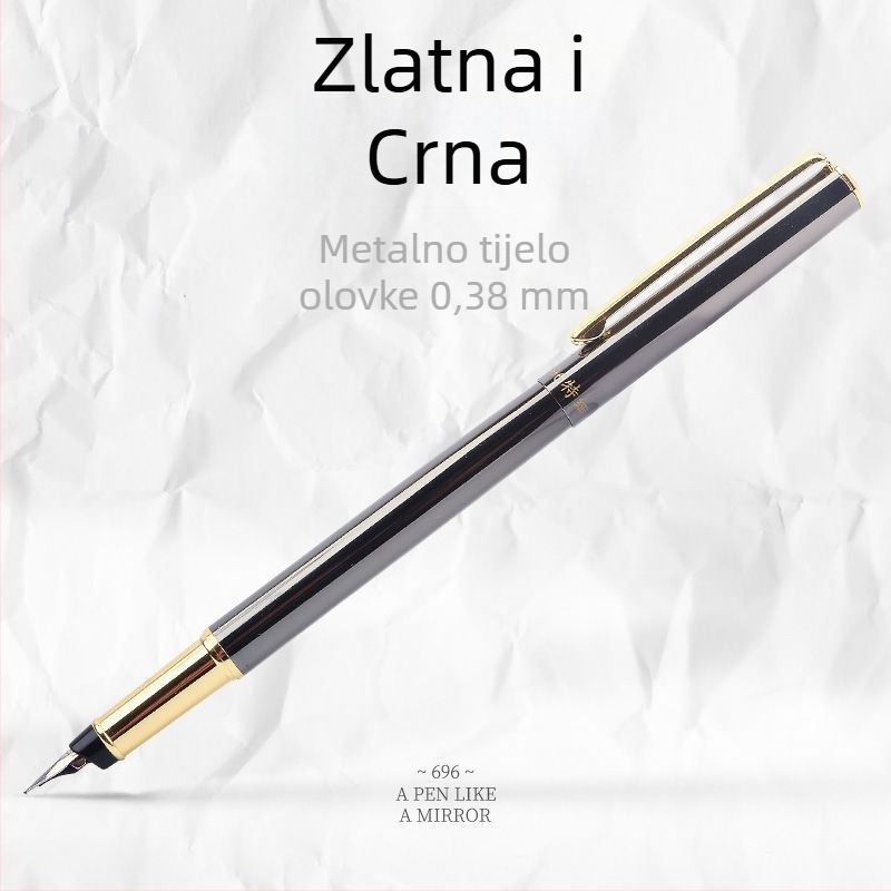 Metalno kaligrafsko pero s retro dizajnom, zamjenjiva vrećica tinte, fin vrh iridij-zlatni