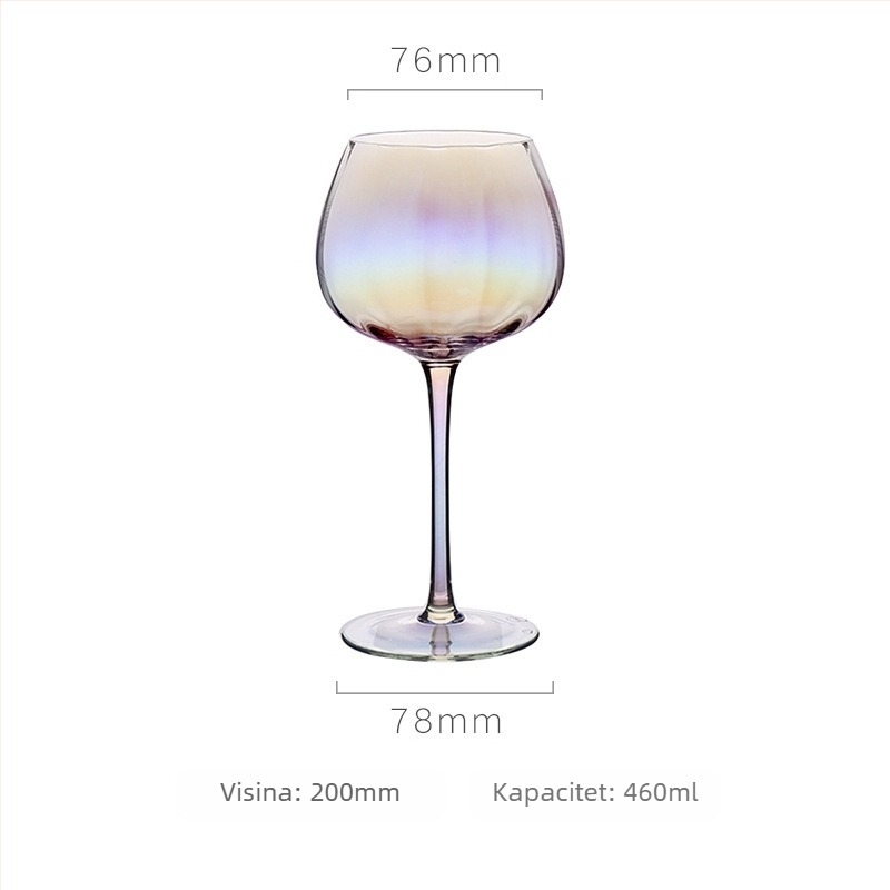 Set čaša za vino, europski stil, kristalno staklo, kapacitet 301–400 ml, moderni minimalistički dizajn, AODE Jade