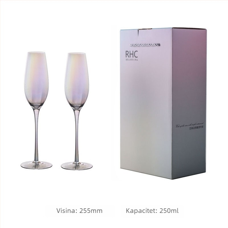 Set čaša za vino, europski stil, kristalno staklo, kapacitet 301–400 ml, moderni minimalistički dizajn, AODE Jade