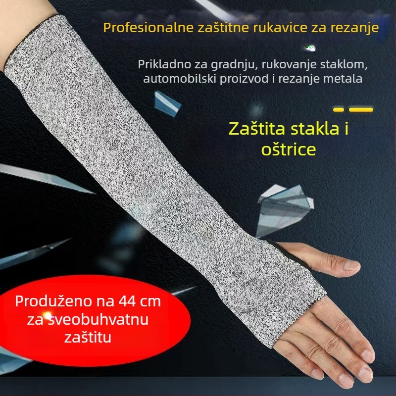 Rukav zaštite od posjekotina – razina 5, prozračan, otporan na habanje, zaštita od ogrebotina i noža, HPPE/Nylon/Nitril/TPR