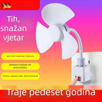 Zidni ventilator s 3 lopaticama, brushless motor, ABS kućište, 4 brzine