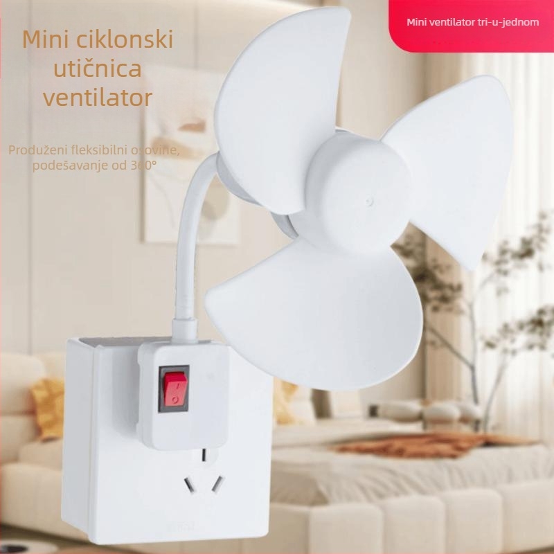 Zidni ventilator s 3 lopaticama, brushless motor, ABS kućište, 4 brzine