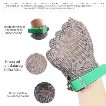 Rukavice za zaštitu od rezanja, razina 5, za rukovanje metalom, upotrebu lančanog pila, mesariju i obradu drva