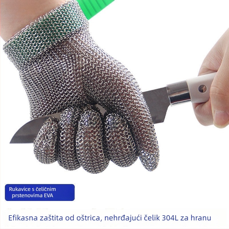 Rukavice za zaštitu od rezanja, razina 5, za rukovanje metalom, upotrebu lančanog pila, mesariju i obradu drva