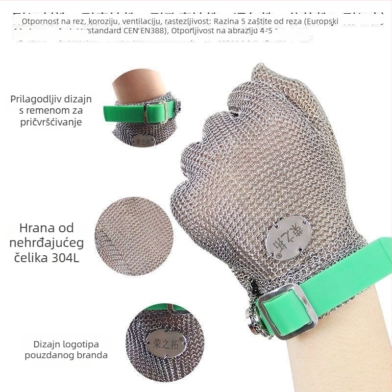 Rukavice za zaštitu od rezanja, razina 5, za rukovanje metalom, upotrebu lančanog pila, mesariju i obradu drva