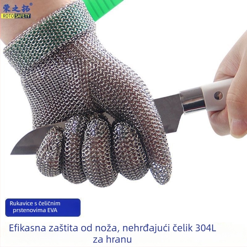 Rukavice za zaštitu od rezanja, razina 5, za rukovanje metalom, upotrebu lančanog pila, mesariju i obradu drva